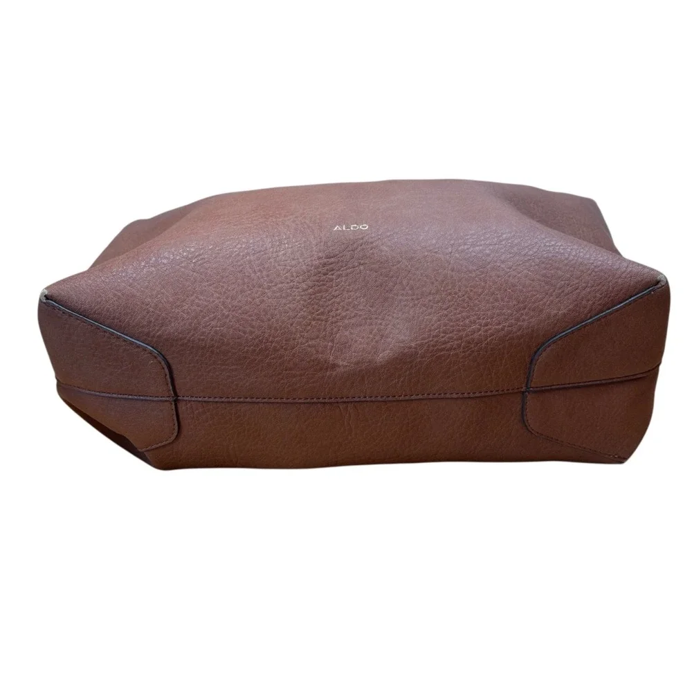 ALDO‎ Rhardoniaa Large Pebbled Tote Plus Travel Pouch Cognac Laptop Bag Lined